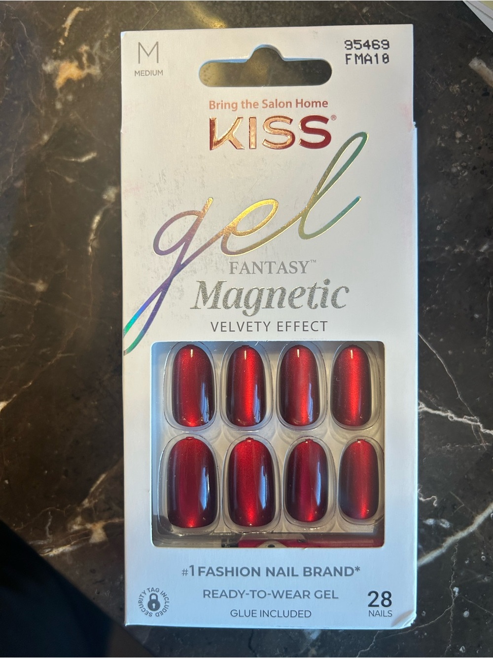 Kiss Magnetic Gel Press-On Nails in Shimmering Red